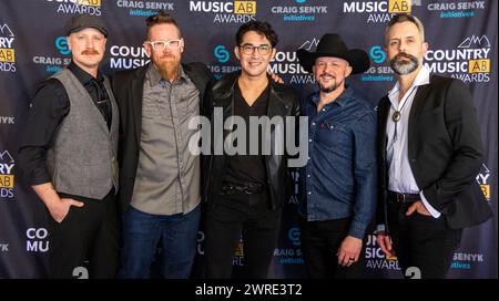 Edmonton, Canada. 10 mars 2024. Les États des Prairies sur le tapis rouge à la 13e édition annuelle des Country Music Alberta Awards à Edmonton. (Photo de Ron Palmer/SOPA images/SIPA USA) crédit : SIPA USA/Alamy Live News Banque D'Images