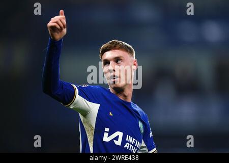 Photo du dossier datée du 11-03-2024 de Cole Palmer de Chelsea, qui a loué Chelsea pour avoir fait preuve de « passion et de courage » lors de la victoire de lundi 3-2 sur Newcastle à Stamford Bridge. Date d'émission : mardi 12 mars 2024. Banque D'Images