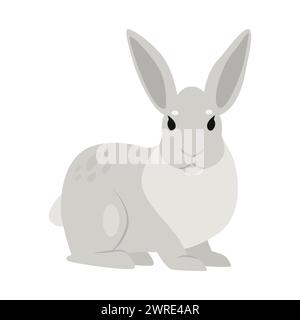 Lièvre sauvage arctique. Animaux arctiques et antarctiques, illustration vectorielle de dessin animé de lapin des neiges Illustration de Vecteur