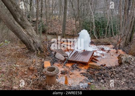 Pollution de l'eau par les mines de charbon, Ashland Pennsylvanie USA Banque D'Images