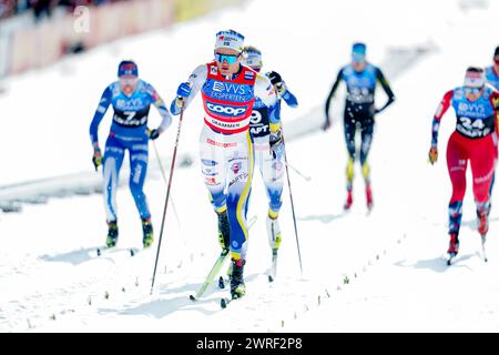 Drammen 20240312.Linn Svahn de Suède lors de la finale de sprint classique de la Coupe du monde en ski de fond à Drammen mardi. Photo : Terje Pedersen / NTB Banque D'Images