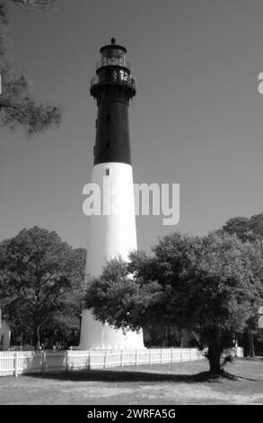 Photo stock du phare de Hunting Island à Beaufort, Caroline du Sud, États-Unis. Banque D'Images