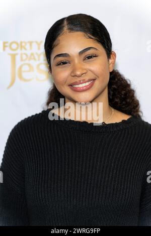 Burbank, États-Unis. 11 mars 2024. L'actrice Jaidyn Triplett assiste à la première du film 'Forty-Seven Days with Jesus' à AMC Burbank 16, Los Angeles, CA, 11 mars 2024 crédit : Eugene Powers/Alamy Live News Banque D'Images