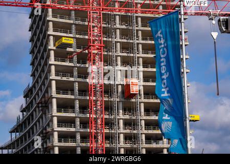 Shell du projet de construction Elbtower, la conclusion architecturale de Hafencity Hambourg, à l'est, est de croître à 64 étages et 245 mètres dans Banque D'Images