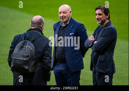 Madrid, Madrid, Espagne. 12 mars 2024. Giuseppe Marotta, PDG du FC Internazionale, vu lors de la séance d'entraînement et de la conférence de presse la veille du match de football de la Ligue des Champions entre l'Atletico Madrid et le FC Internazionale au stade Metropolitano de Madrid, en Espagne. (Crédit image : © Alberto Gardin/ZUMA Press Wire) USAGE ÉDITORIAL SEULEMENT! Non destiné à UN USAGE commercial ! Banque D'Images