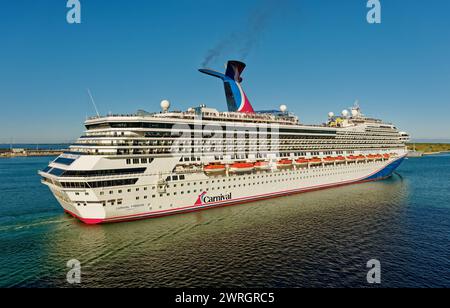 Cape Canaveral, Floride - 28 janvier 2024 : Cape Canaveral abrite Port Canaveral, l'un des ports de croisière les plus fréquentés au monde, et fait partie d'un R Banque D'Images