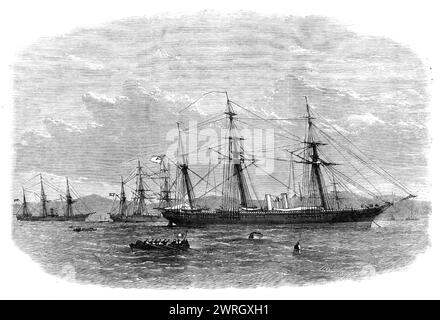 L'indignation tardive contre la neutralité du Brésil : la Floride (confédérée) et les Whingetts (fédérale) dans le port de Bahia, 1864. 'Whingetts ; le navire de guerre brésilien ; Forida. Nos lecteurs n'auront pas oublié l'action extraordinaire perpétrée par le commandant d'un vapeur de guerre des États-Unis, le Whingetts, dans le port neutre de Bahia, le 7 octobre, lorsqu'une attaque a soudainement été faite sur le vapeur Florida, appartenant à la marine des États confédérés, et, après quelques minutes de lutte avec les quelques hommes qui étaient à bord, le Florida a été audacieusement emporté sous le pro Banque D'Images