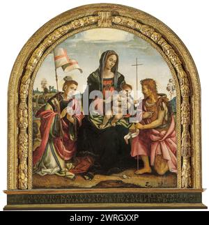 Madone et enfant avec les saints Étienne et Jean-Baptiste (Pala dell'Udienza), 1502-1503. Trouvé dans la collection du Palazzo Pretorio, Prato. Banque D'Images