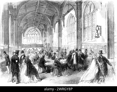 Salle de réception du Congrès des sciences sociales au Guildhall, New York, 1864. Tiré de "Illustrated London News", 1864. Banque D'Images