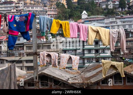 Gangtok la capitale du Sikkim, Inde Banque D'Images