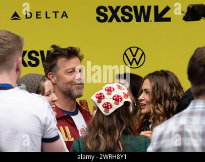 Austin, Texas, États-Unis. 12 mars 2024. Le réalisateur DAVID LEITCH du nouveau film ''The Fall Guy'' marche sur le tapis rouge devant le Paramount Theater dans le centre-ville d'Austin lors de la première du film South by Southwest (SXSW) le 12 mars 2024. (Crédit image : © Bob Daemmrich/ZUMA Press Wire) USAGE ÉDITORIAL SEULEMENT! Non destiné à UN USAGE commercial ! Banque D'Images