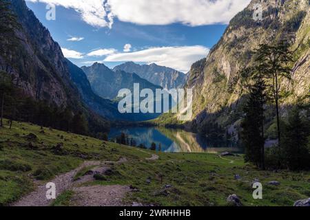 Vue panoramique sur le lac Obersee à Berchtesgaden Banque D'Images