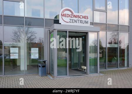 Entrée, Centre médical à Knappschaftskrankenhaus, Knappschaft Kliniken, Klinikum Westfalen, Dortmund, Ruhr Rhénanie du Nord-Westphalie, Allemagne Banque D'Images