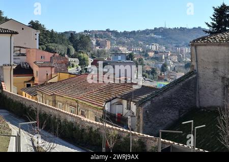 Benevento - Scorcio panoramico dalla terrazza superiore dell'Hortus conclusus Banque D'Images