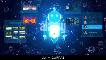 Image de l'icône ai chatbot et du traitement des données Banque D'Images