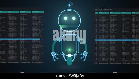 Image de l'icône ai chatbot et du traitement des données Banque D'Images