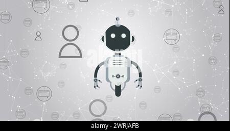 Image de l'icône ai chatbot et du traitement des données Banque D'Images