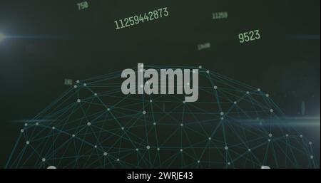 Image du globe du réseau de connexions avec des numéros en évolution Banque D'Images