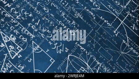 Illustration de formules mathématiques et de dessins écrits à la main Banque D'Images