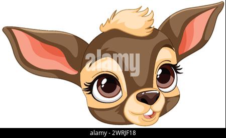 chiot chihuahua mignon aux yeux larges avec de grandes oreilles Illustration de Vecteur