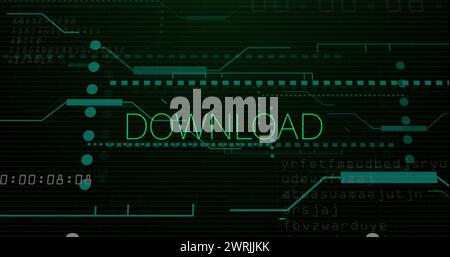 Illustration du texte téléchargé sur le traitement des données Banque D'Images