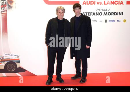 Renato de Maria mit Sohn Giovanni de Maria BEI der Premiere des Kinofilms Race for Glory - Audi v. Lancia / 2 Win im Space Cinema Moderno. ROM, 13.03.2024 *** Renato de Maria avec son fils Giovanni de Maria à la première du film Race for Glory Audi vs Lancia 2 Win au Space Cinema Moderno Rome, 13 03 2024 Foto:XA.XM.xTinghinox/xFuturexImagex Glory 4337 Banque D'Images