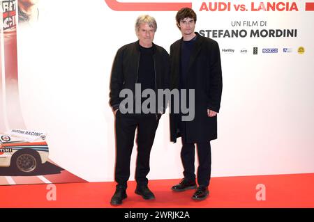 Renato de Maria mit Sohn Giovanni de Maria BEI der Premiere des Kinofilms 'Race for Glory - Audi vs. Lancia / 2 Win' im Space Cinema Moderno. ROM, 13.03.2024 Banque D'Images