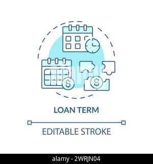 Icône de concept bleu souple de terme de prêt Illustration de Vecteur