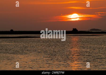 Une vue panoramique du coucher de soleil sur le golfe du Mexique Banque D'Images
