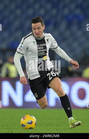 Roma, Italie. 11 mars 2024. Florian Thauvin d'Udinese pendant le match de football Serie A Tim entre le Lazio et l'Udinese au stade olympique de Rome, Italie - lundi 11 mars 2024 - Sport Soccer ( photo par Alfredo Falcone/LaPresse ) crédit : LaPresse/Alamy Live News Banque D'Images