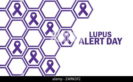 Fond d'écran Lupus Alert Day avec typographie. Jour d'alerte lupus, contexte Illustration de Vecteur