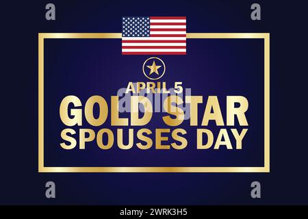 Papier peint Gold Star Spouses Day avec des formes et typographie. Gold Star Spouses Day, arrière-plan Illustration de Vecteur