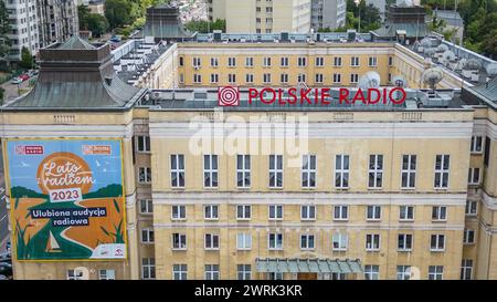 Siège de Polskie Radio - Radio polonaise, organisme national de radiodiffusion financé par l'État à Varsovie, Pologne Banque D'Images