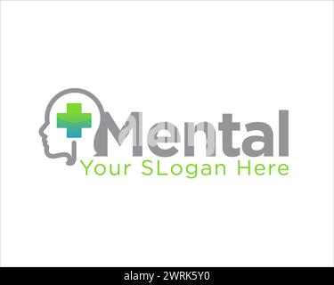 le logo de santé mentale conçoit des conceptions simples modernes pour le service médical Illustration de Vecteur