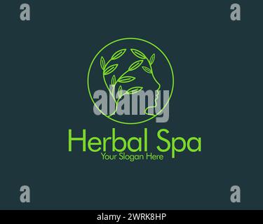 spa à base de plantes et logo de médecine naturelle designs simples et modernes Illustration de Vecteur