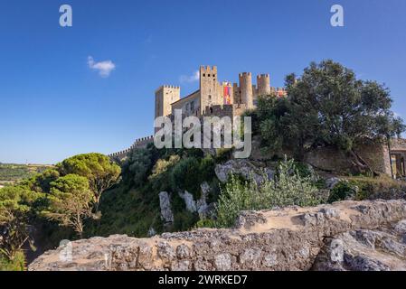 Château dans la ville d'Obidos, région d'Oeste, district de Leiria au Portugal Banque D'Images