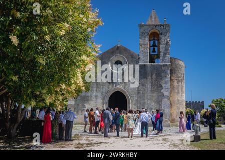 Église de Santa Maria da Alcacova dans le château de la ville de Montemor-o-Velho, district de Coimbra au Portugal Banque D'Images