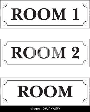 Chambre vintage avec des signes de numéro sur un fond blanc Illustration de Vecteur