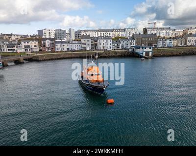 RNLB William Gordon Burr basé à Portrush, Irlande du Nord. Un bateau de sauvetage de classe Severn, le plus grand bateau de sauvetage exploité par le Royal National Lifeboat Banque D'Images