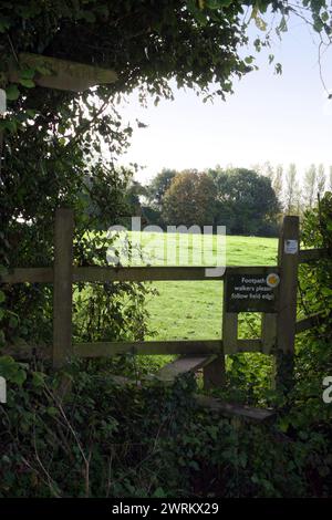 Un stile sur un sentier public dans le Hampshire Royaume-Uni. Banque D'Images