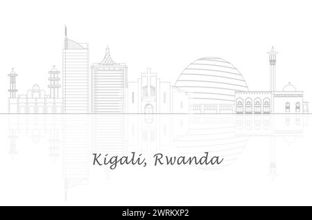 Aperçu Skyline panorama de la ville de Kigali, Rwanda - illustration vectorielle Illustration de Vecteur