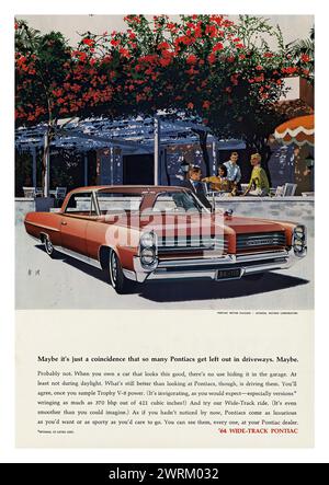 Pontiac Bonneville 01 1964 - Vintage American magazine car publicité Banque D'Images