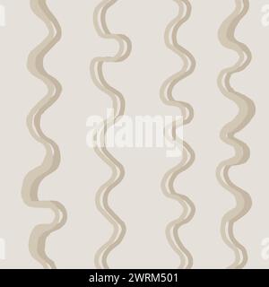 ligne colorée doodle beige, gris, motif marron. Fond d'impression de style minimaliste créatif pour les enfants. design tendance avec des formes squiggle basiques. Scribb Illustration de Vecteur