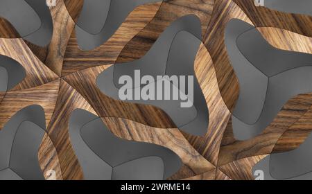 carreaux solides en bois 3d et en tissu gris avec texture réaliste sans couture de haute qualité Banque D'Images