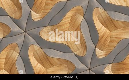 tuiles solides 3d vieilles grises et en bois de chêne avec texture réaliste sans couture de haute qualité Banque D'Images