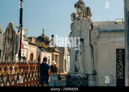 Cimetière de Recoleta, le cimetière le plus important et le plus célèbre de buenos aires, Argentine - 2 mars 2024. Photo de haute qualité Banque D'Images