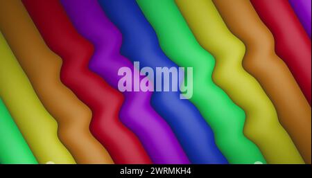 Image de rayures arc-en-ciel et de couleurs se déplaçant sur une boucle sans couture Banque D'Images