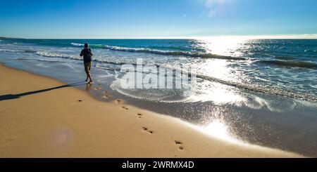 Plage de la Barrosa, Playa de la Barrosa, Chiclana de la Frontera, Cadix, Andalousie, Espagne, Europe Banque D'Images