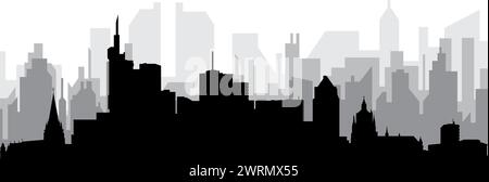 Panorama urbain de FRANCFORT, ALLEMAGNE Illustration de Vecteur