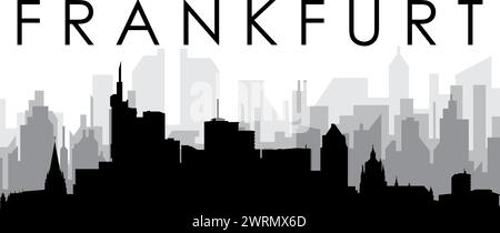 Panorama urbain de FRANCFORT, ALLEMAGNE Illustration de Vecteur